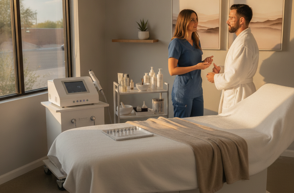 What Is RF Microneedling — and How Is It Different From Regular Microneedling for Men and Women in Mesa and Gilbert?
